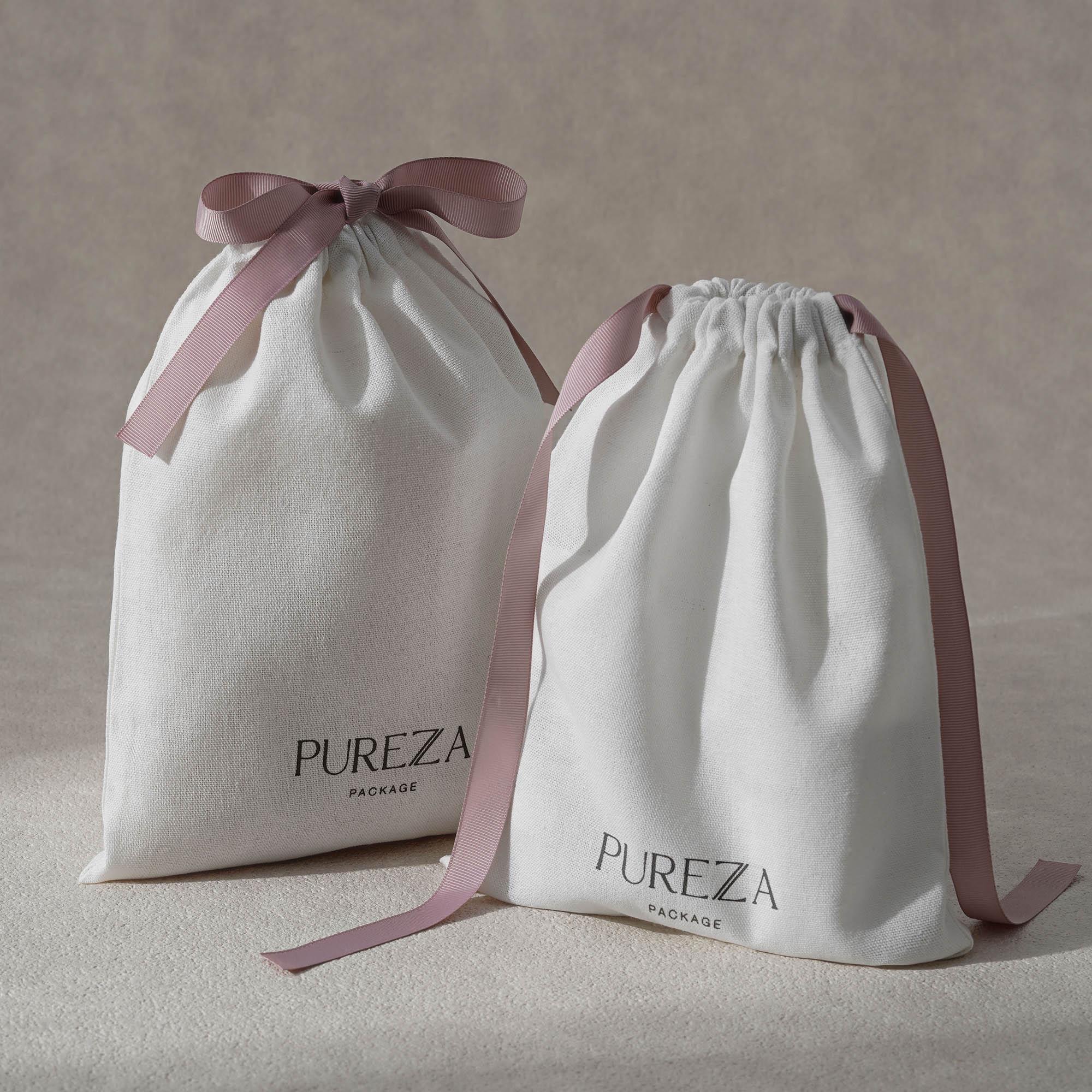 Luxury Skincare Packaging - Saco de Algodão com Cordão Ecológico